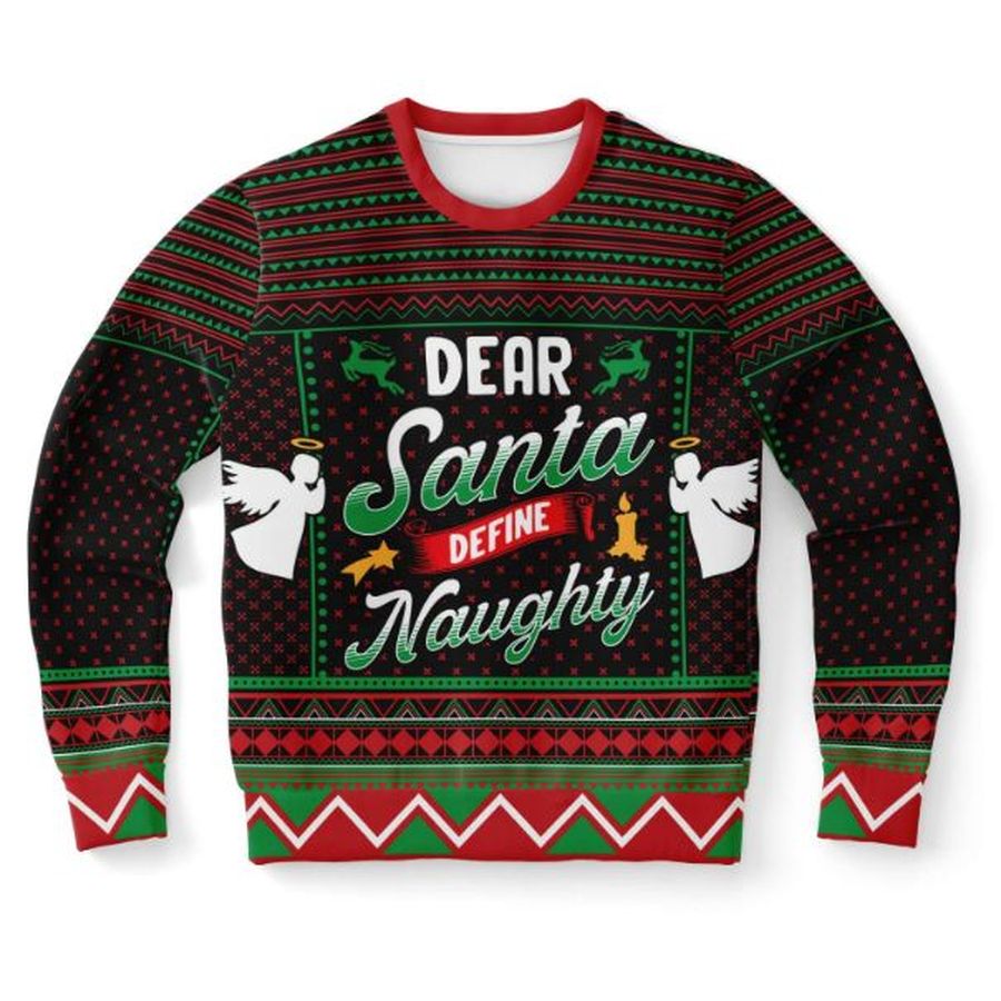 Dear Santa Define Naughty Ugly Wool Xmas Knitted Sweater