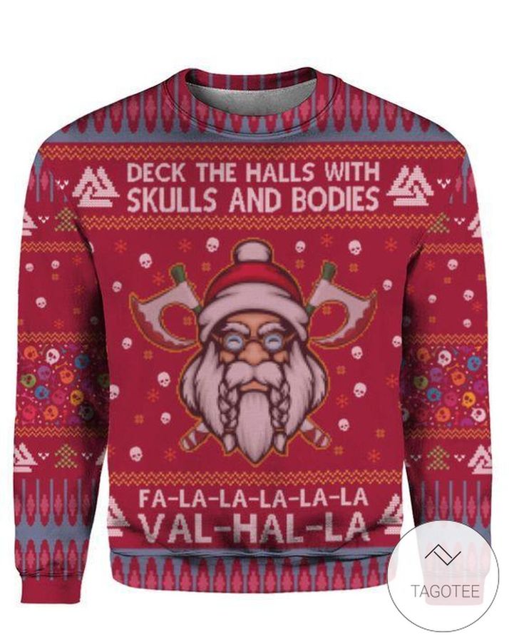 Deck The Halls With Skulls And Bodies Ugly Sweater