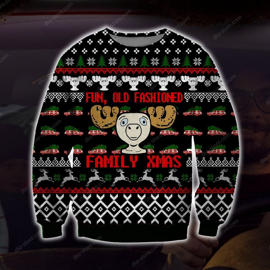 Deer Fun Old Fashioned Family Xmas Ugly Christmas Sweater, All Over Print Sweatshirt, Ugly Sweater, Christmas Sweaters, Hoodie, Sweater