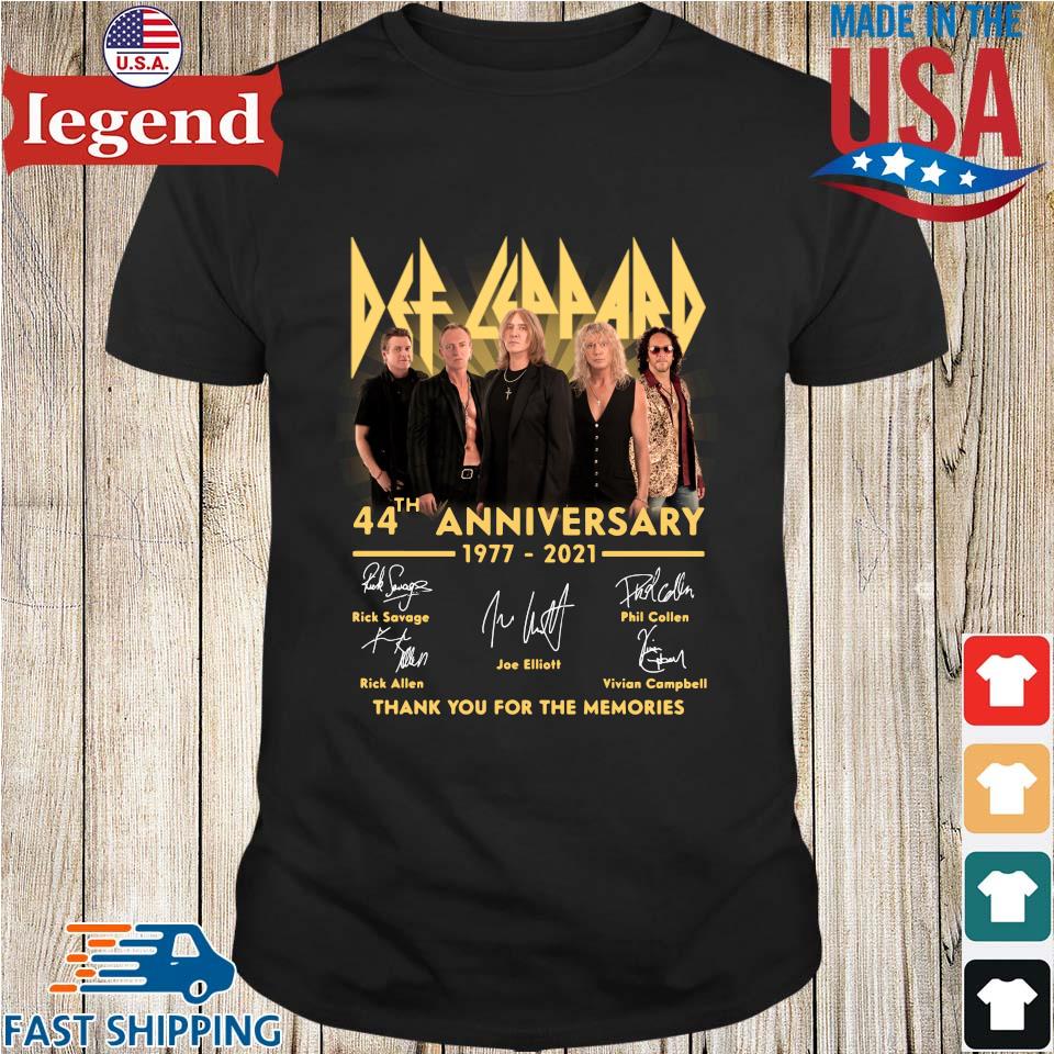 Def Leppard 44th anniversary 1977-2021 thank you for the memories signatures shirt