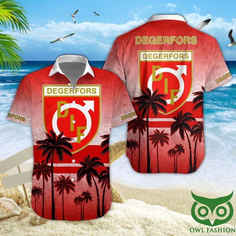 Degerfors IF Palm Tree Red Logo Hawaiian Shirt
