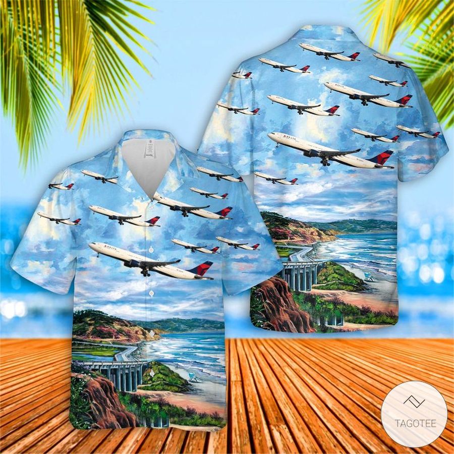 Delta Air Lines Airbus A330-323 Hawaiian Shirt