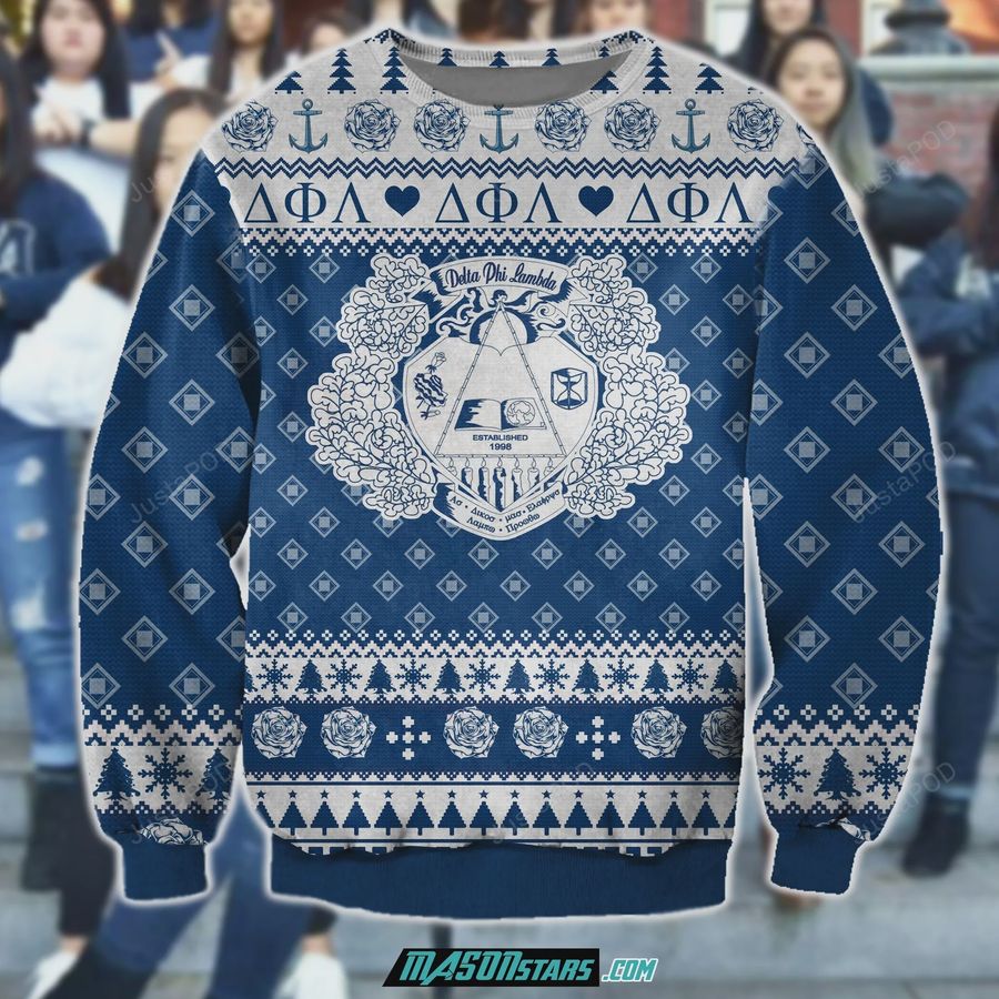 Delta Phi Lambda 3D Print Ugly Christmas Sweater, Ugly Sweater, Christmas Sweaters, Hoodie, Sweater