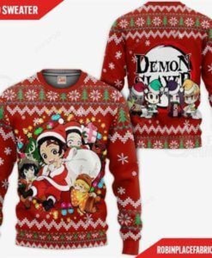 Demon Slayer Kimetsu Ugly Christmas Sweater All Over Print Sweatshirt