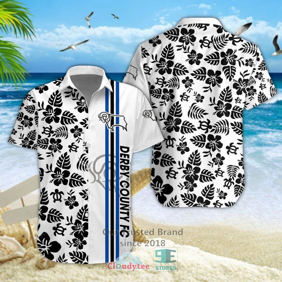 Derby County flowers white Hawaiian Shirt, Shorts – LIMITED EDITION
