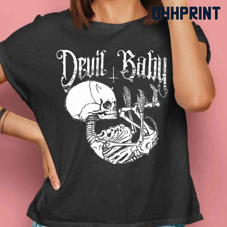 Devil Baby Skeleton Tshirts Black