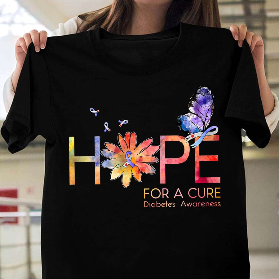 Diabetes Flower Butterfly Ribbon – Hope for a cure diabetes awareness