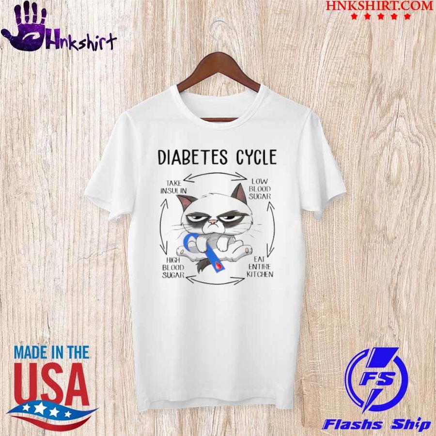 Diabetic Life Cycle Diabetes Awareness Cat Shirt