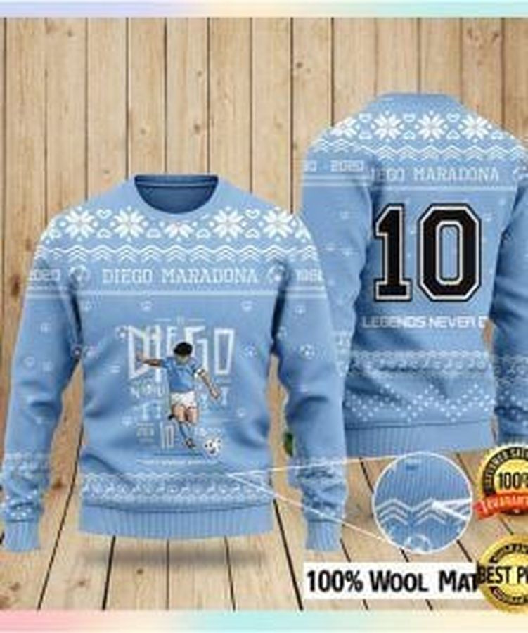 Diego Maradona 10 Legends Never Die Ugly Christmas Sweater All