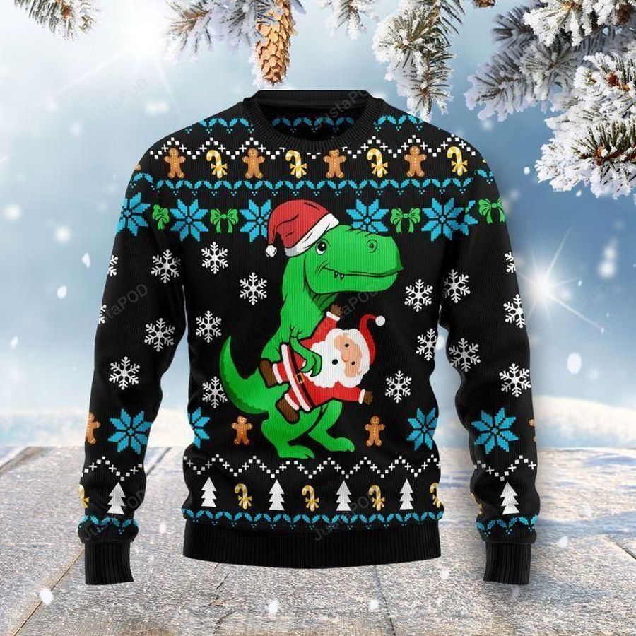 Dinosaur Ugly Christmas Sweater All Over Print Sweatshirt Ugly Sweater