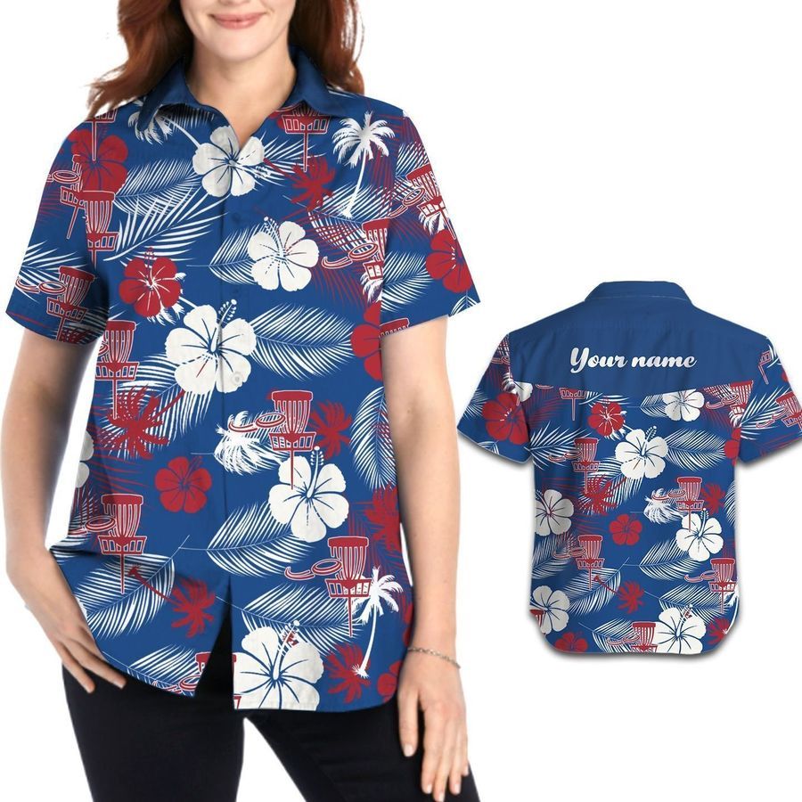 Disc Golf Aloha Floral Tropical Custom Hawaiian Shirt