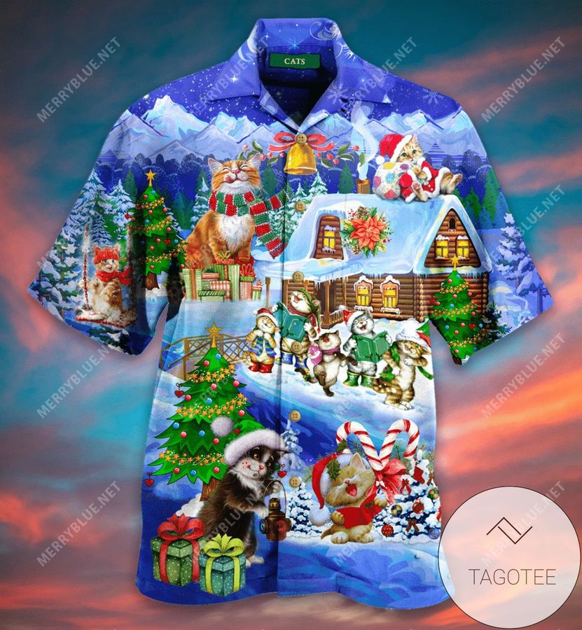 Discover Cool Cat Is Family Christmas Unisex Authentic Hawaiian Shirt 2022