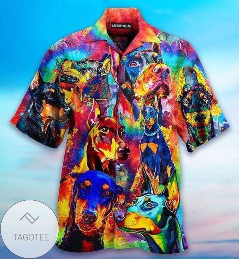 Discover Cool Colorful Dobermann Pinscher Unisex Hawaiian Aloha Shirts