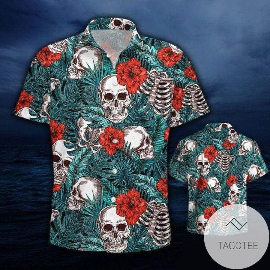 Discover Cool Floral Skull Summer Vibe Rose Tropical Hawaiian Aloha Shirts