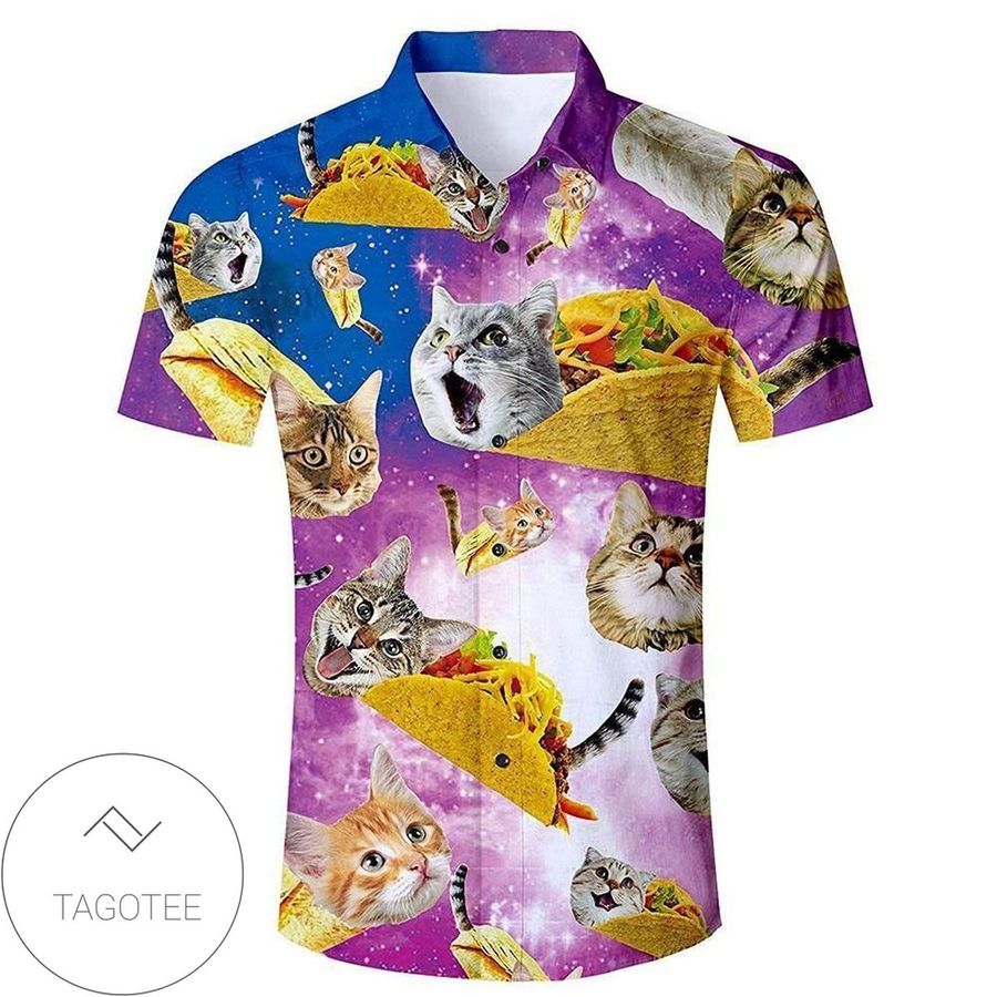 Discover Cool Mens Tropical Beach Authentic Hawaiian Shirt 2022 Taco Pizza Cat