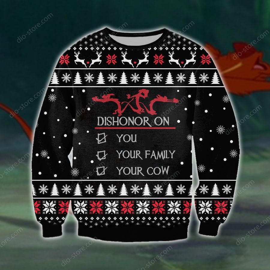 Dishonor On You Knitting Pattern 3D Print Ugly Sweater Hoodie All Over Printed Cint10565, All Over Print, 3D Tshirt, Hoodie, Sweatshirt, Long Sleeve