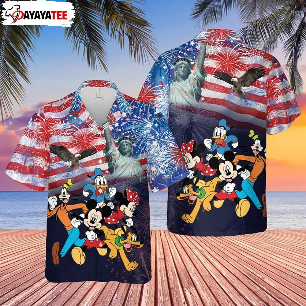Disney 4Th Of July Hawaiian Shirt Mickey Minnie Goofy Donald