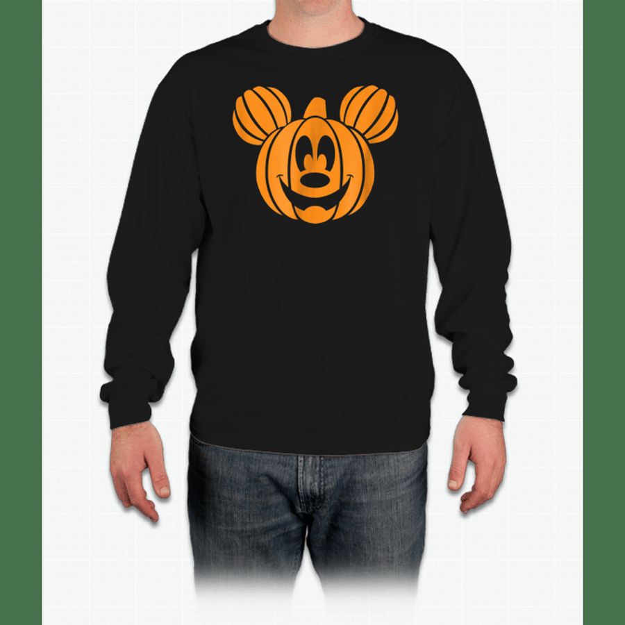 Disney Mickey Mouse Halloween Pumpkin head T-shirt LS Ultra Cotton