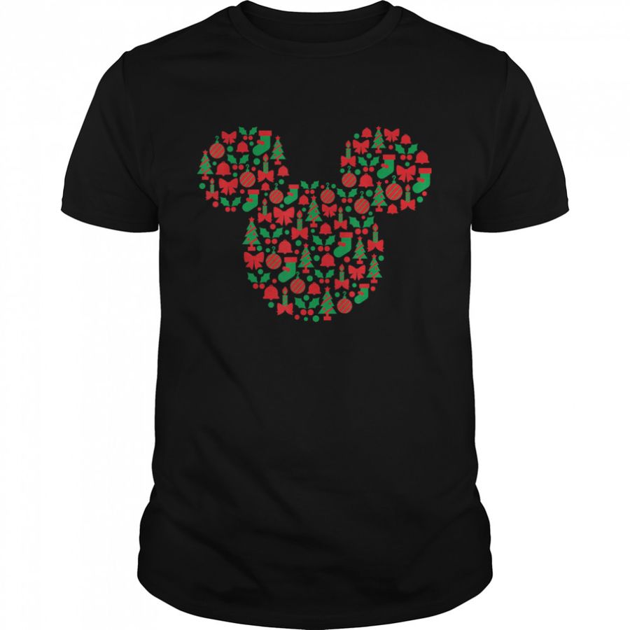 Disney Mickey Mouse Icon Red and Green Holiday T-Shirt