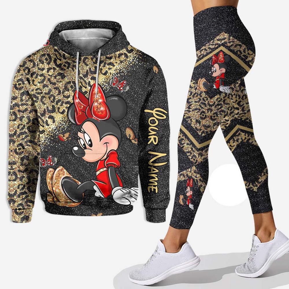 Disney Minnie Mouse Leopard magic custom name Hoodie Zip Hoodie legging 3d Funny Disney Trip combo Custom Disney Halloween hoodie