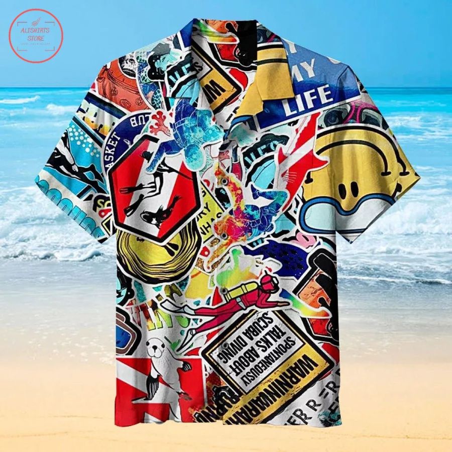 Diving Collage Hawaiian Shirt