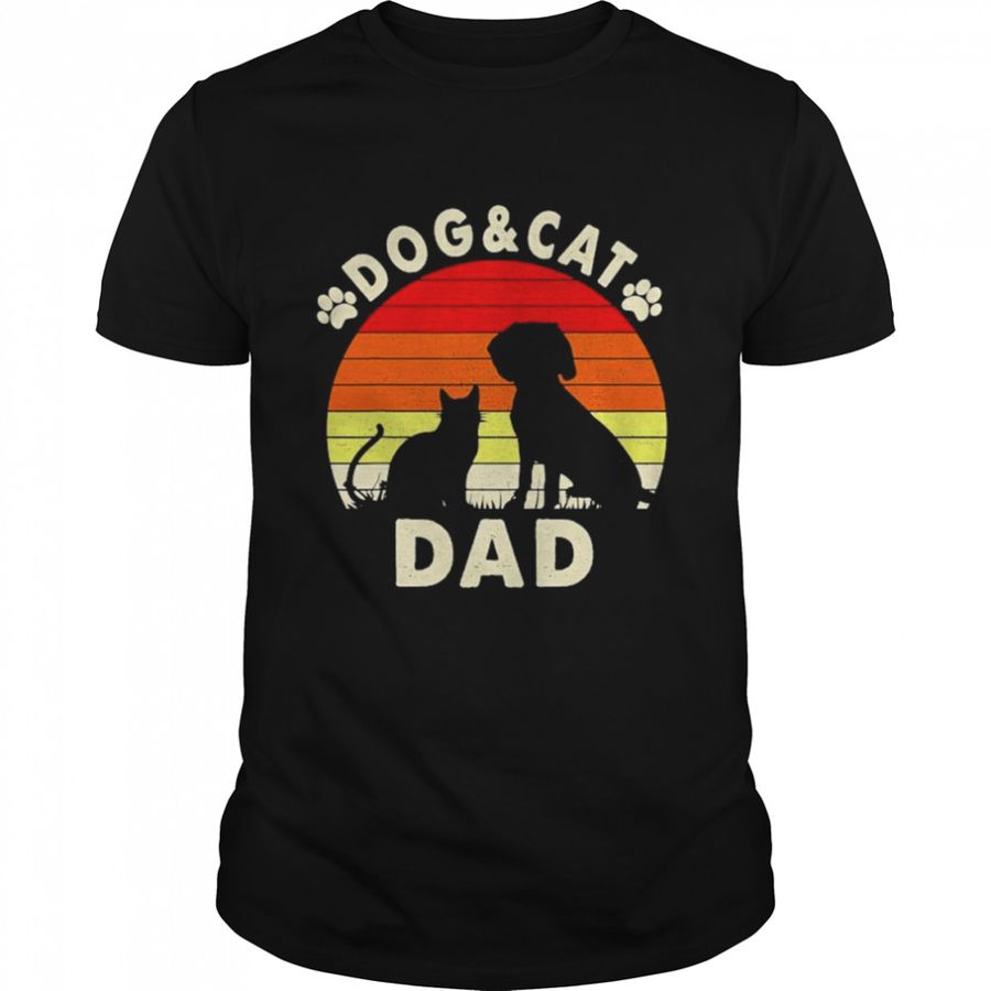 Dog And Cat Dad Vintage Retro Shirt