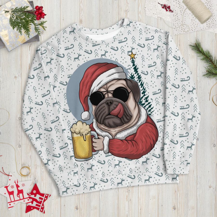 Dog Beer Merry Pugmas Ugly Sweater