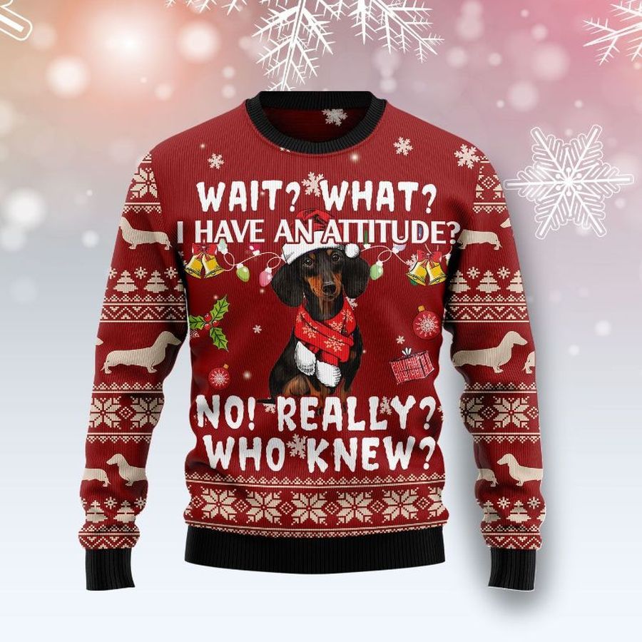 Dog Dachshund Sweater Ugly Christmas 3D