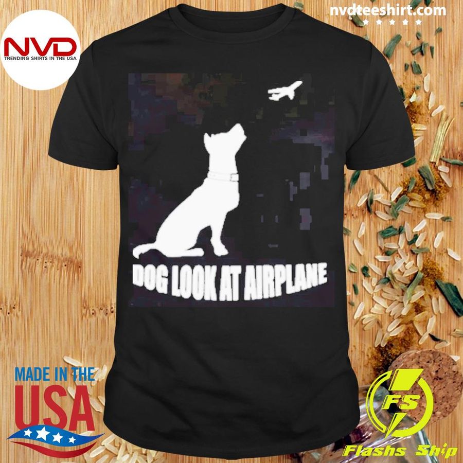 Dog Look At Airplane Shirt