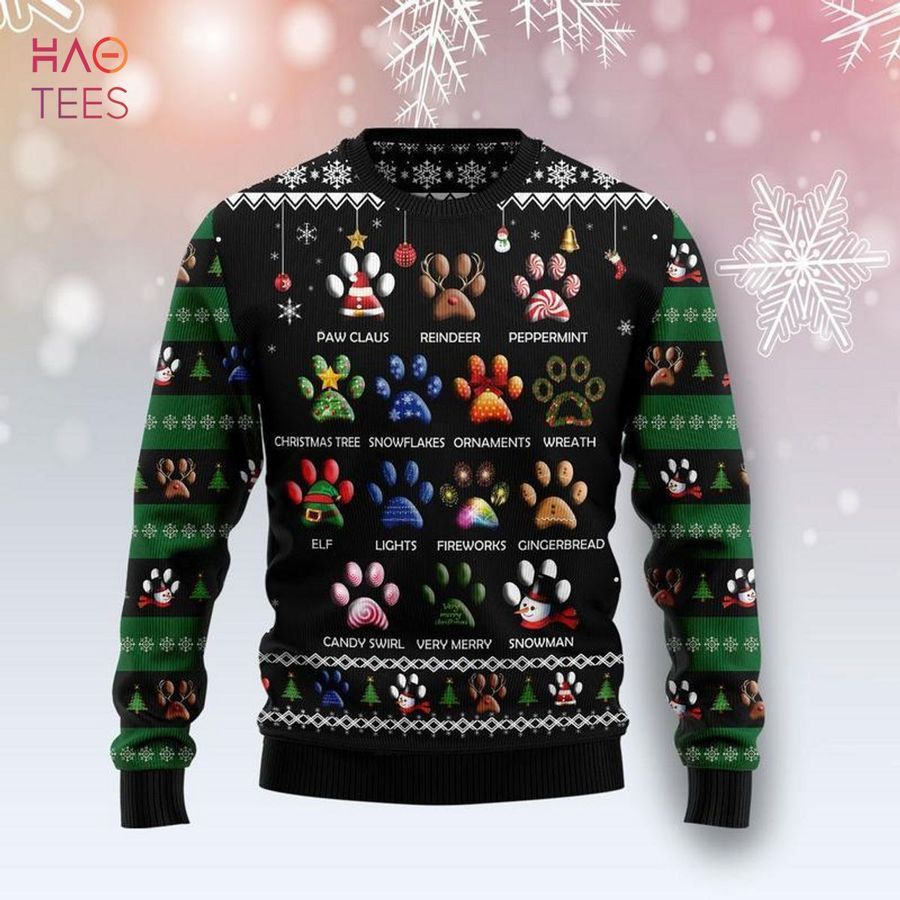 Dog Pawprint Ugly Christmas Sweater