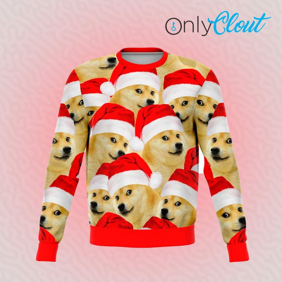 Dogecoin Doggo Funny Ugly Christmas Sweater Ugly Sweater Christmas Sweaters