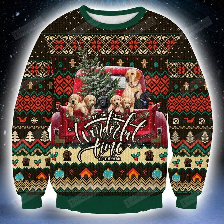 Dogs Its The Wonderful Time Of The Year Cute Ugly Christmas Sweater, All Over Print Sweatshirt