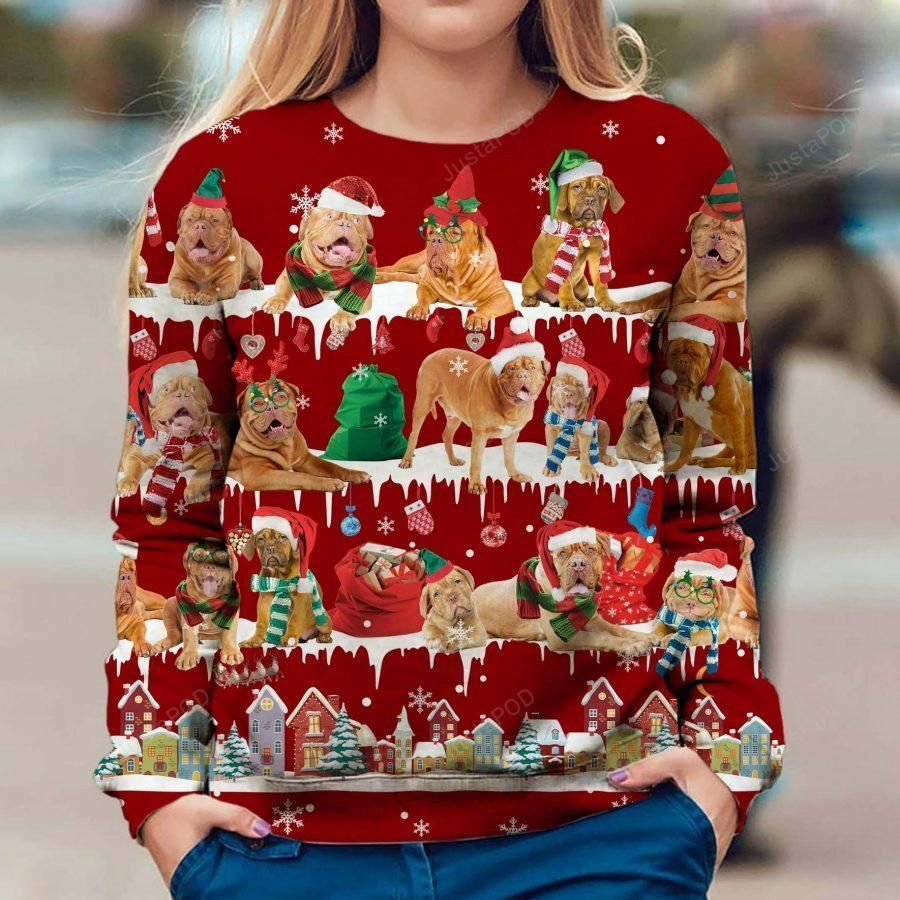 Dogue De Bordeaux Ugly Christmas Sweater All Over Print Sweatshirt