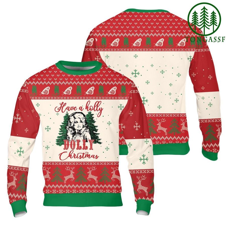 Dolly Parton Christmas Red Green Ugly Sweater