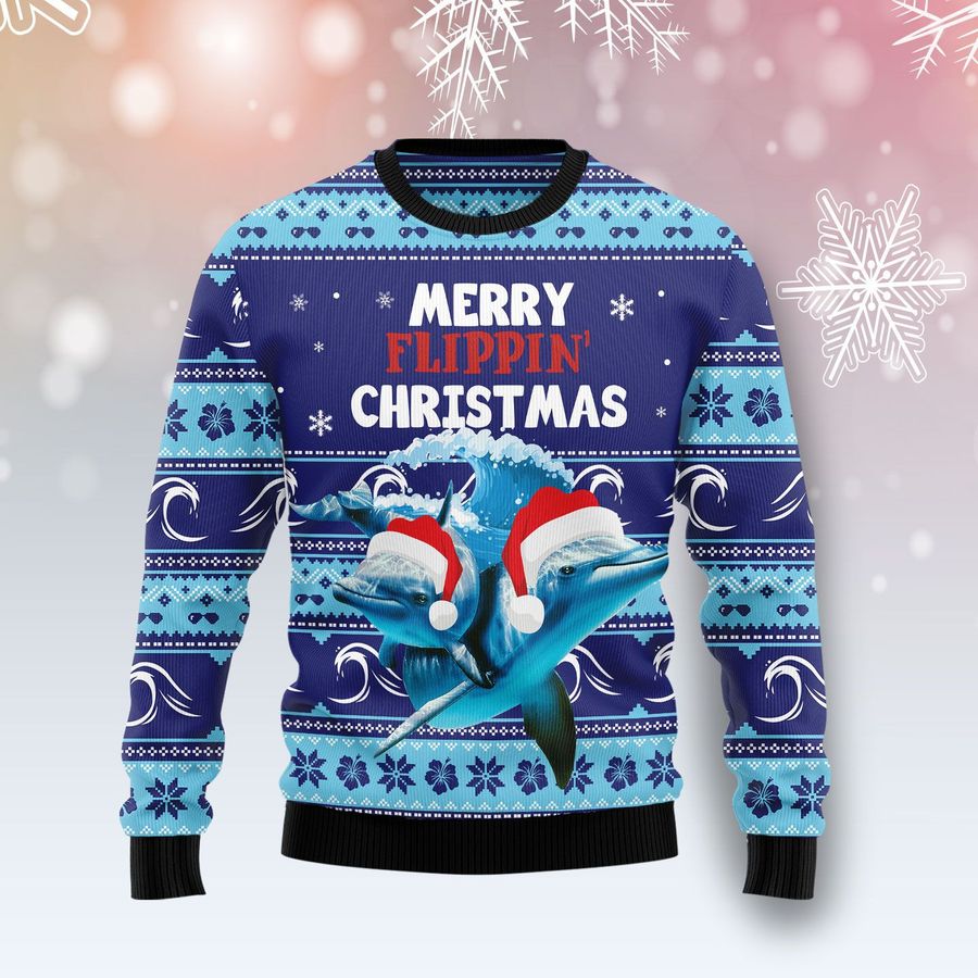 Dolphin Flippin Christmas Ugly Sweater
