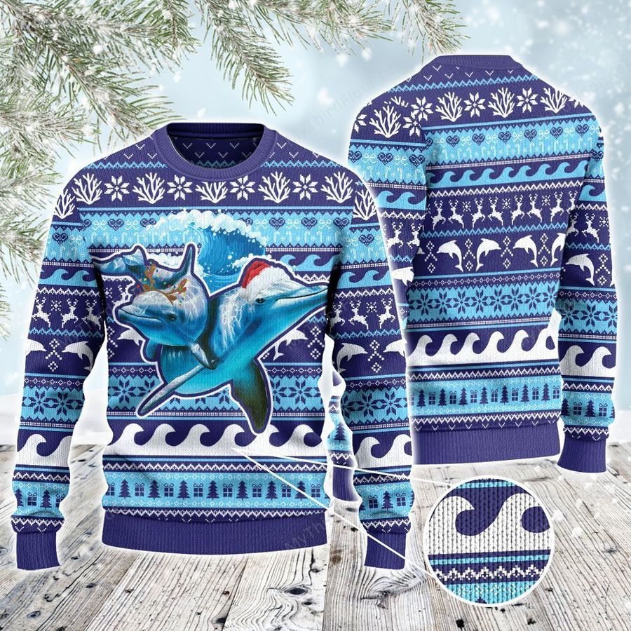 Dolphin Lovers Into The Ocean Ugly Sweater