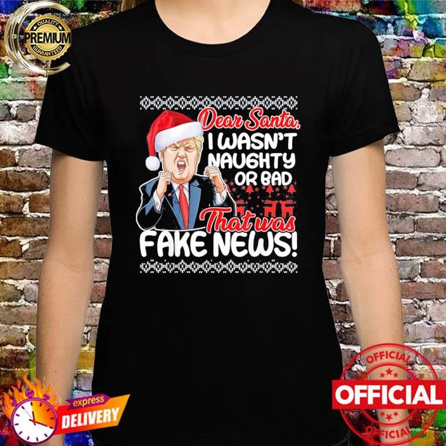 Donald Trump Santa Trumpmas Fake News Ugly Christmas Pajama Shirt