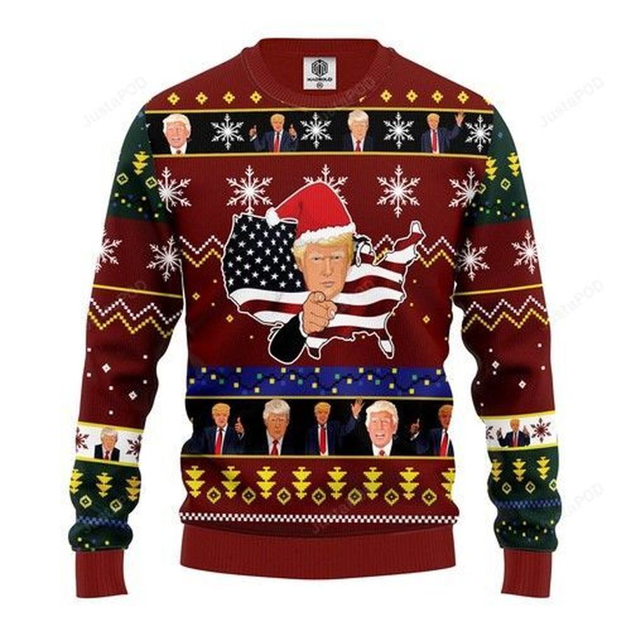 Donald Trump Ugly Christmas Sweater, All Over Print Sweatshirt, Ugly Sweater, Christmas Sweaters, Hoodie, Sweater