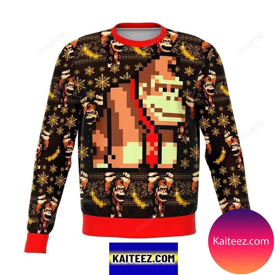 Donkey Kong Sprite Christmas Ugly Sweater