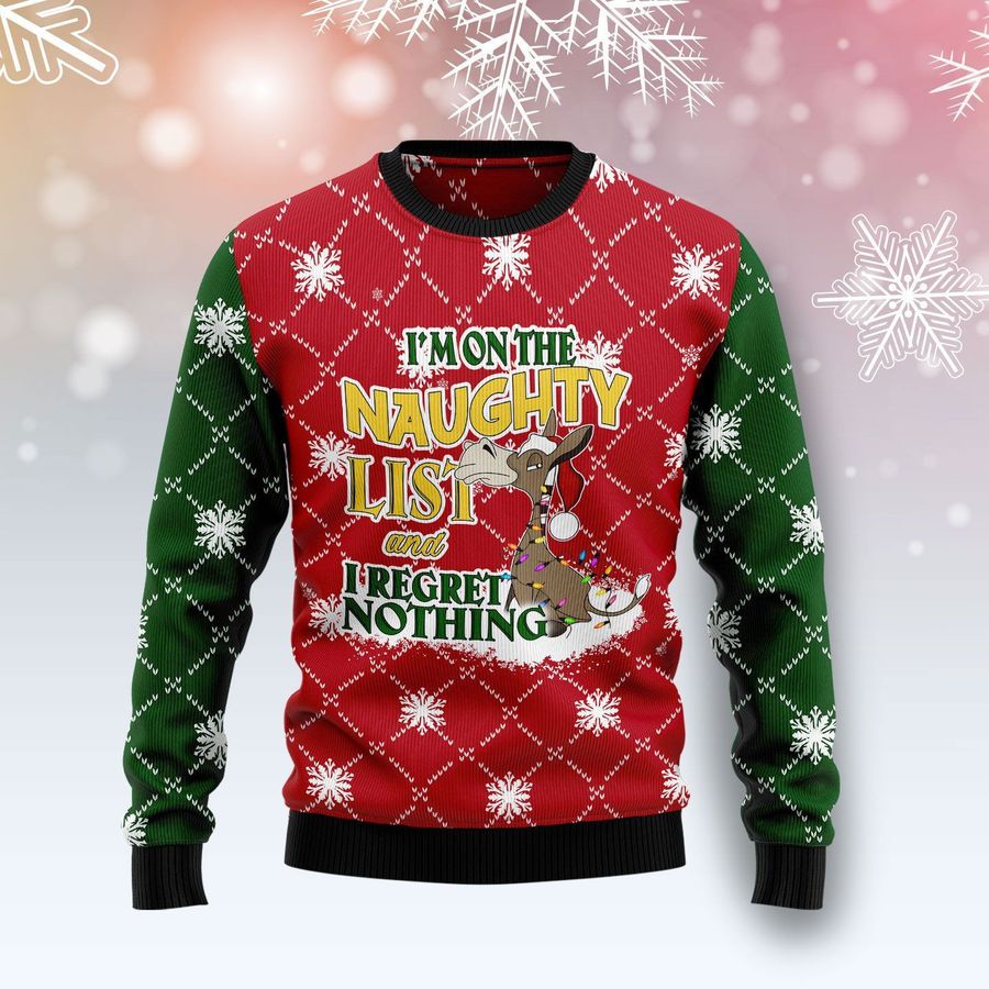 Donkey Naughty List Ugly Christmas Sweater All Over Print Sweatshirt