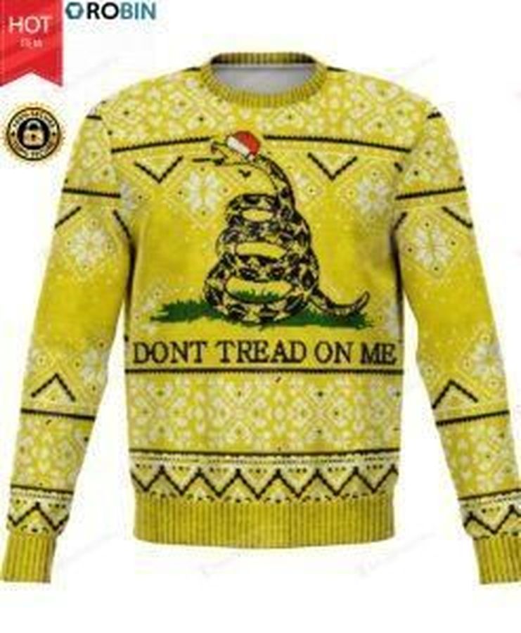 Don'T Tread On Me Gadsden Flag Christmas For Unisex Ugly Christmas Sweater, All Over Print