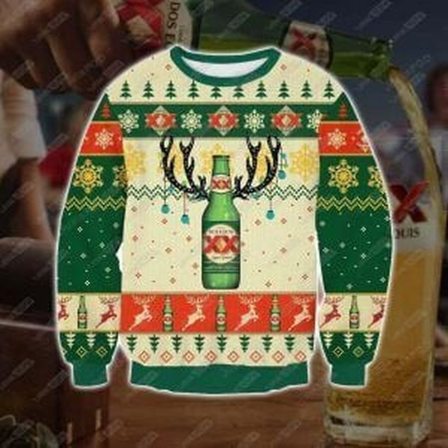 Dos Equis Reinbeer 3D Print Winter Ugly Christmas Sweater Ugly