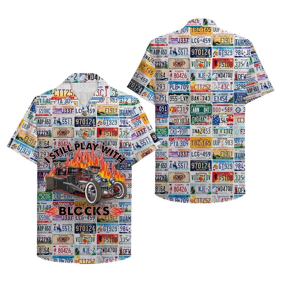 Drag Racing Still play with blocks Hawaiian Shirt Button Up Shirt