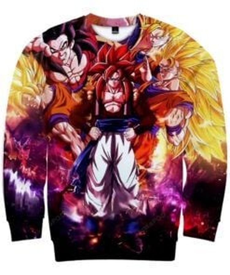 Dragon Ball Super Saiyan Goku Ugly Christmas Sweater, All Over Print Sweatshirt, Ugly Sweater, Christmas Sweaters, Hoodie, Sweater