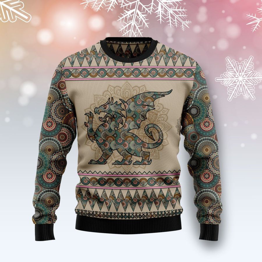 Dragon Mandala Christmas Ugly Sweater - 143