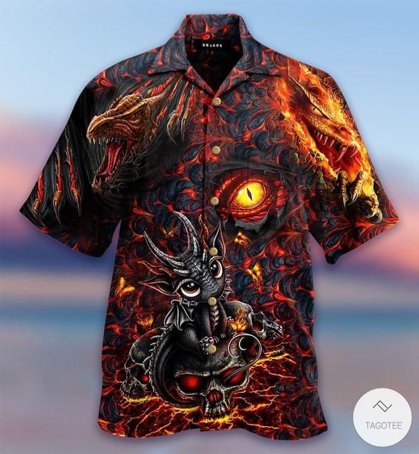 Dragon Skull Lava Hawaiian Shirt