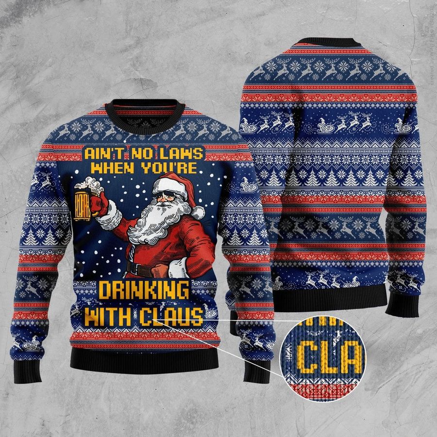 Drinking With Claus Ugly Christmas Sweater - 179
