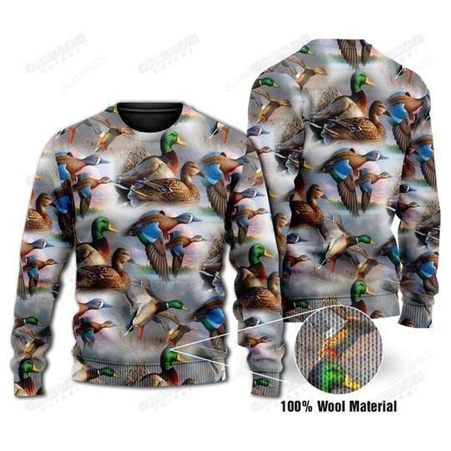 Duck Waterfowl Ugly Christmas Sweater All Over Print Sweatshirt Ugly
