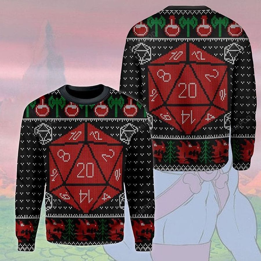 Dungeons And Dragons For Unisex Ugly Christmas Sweater All Over