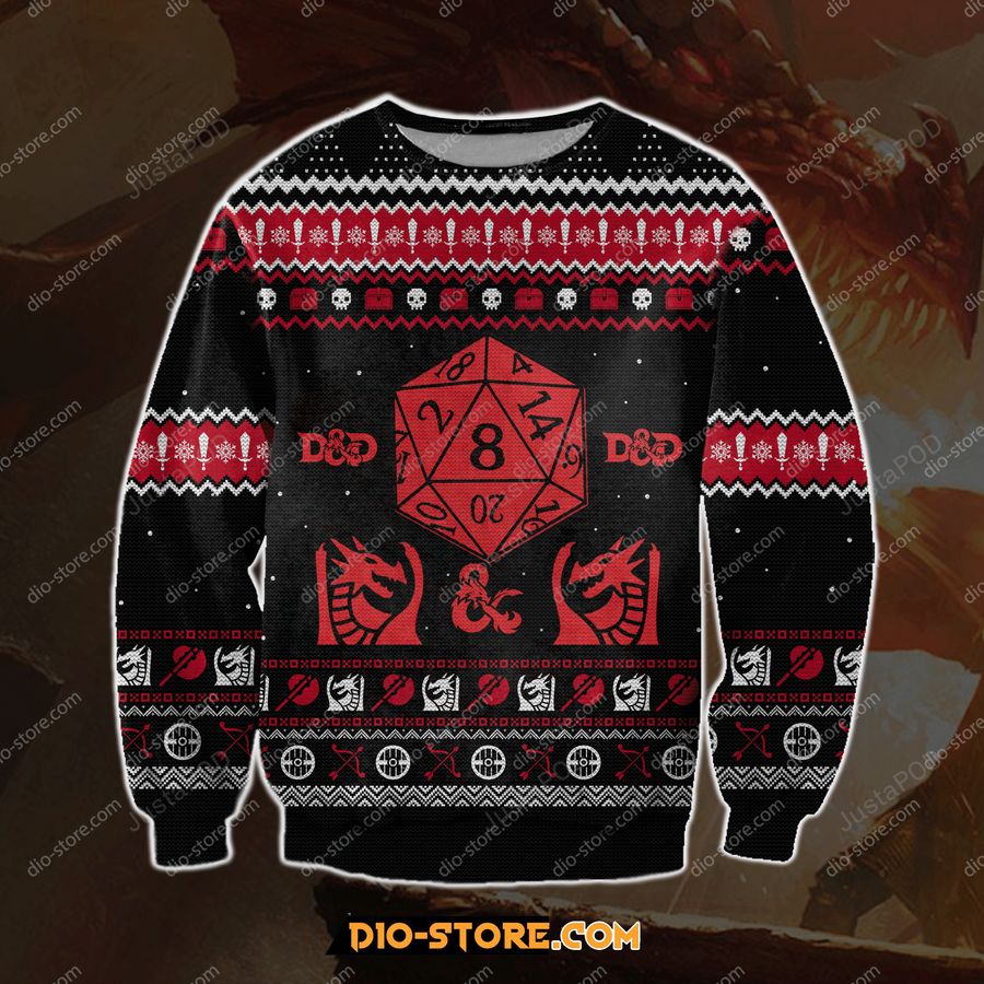 Dungeons Dragons Ugly Christmas Sweater All Over Print Sweatshirt Ugly